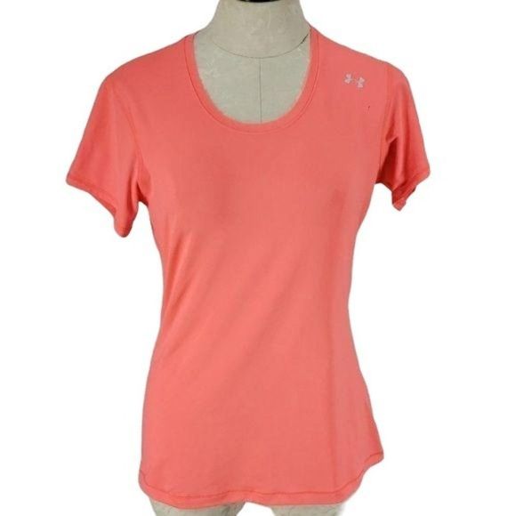 Under Armour Women's Peach Medium Scoop Neck Athletic Top Size Medium‎ - Picture 1 of 8